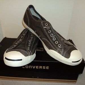 New Women's Size 12/Mens Size 10 Converse Jack Purcell Shoes Slip On Brown White